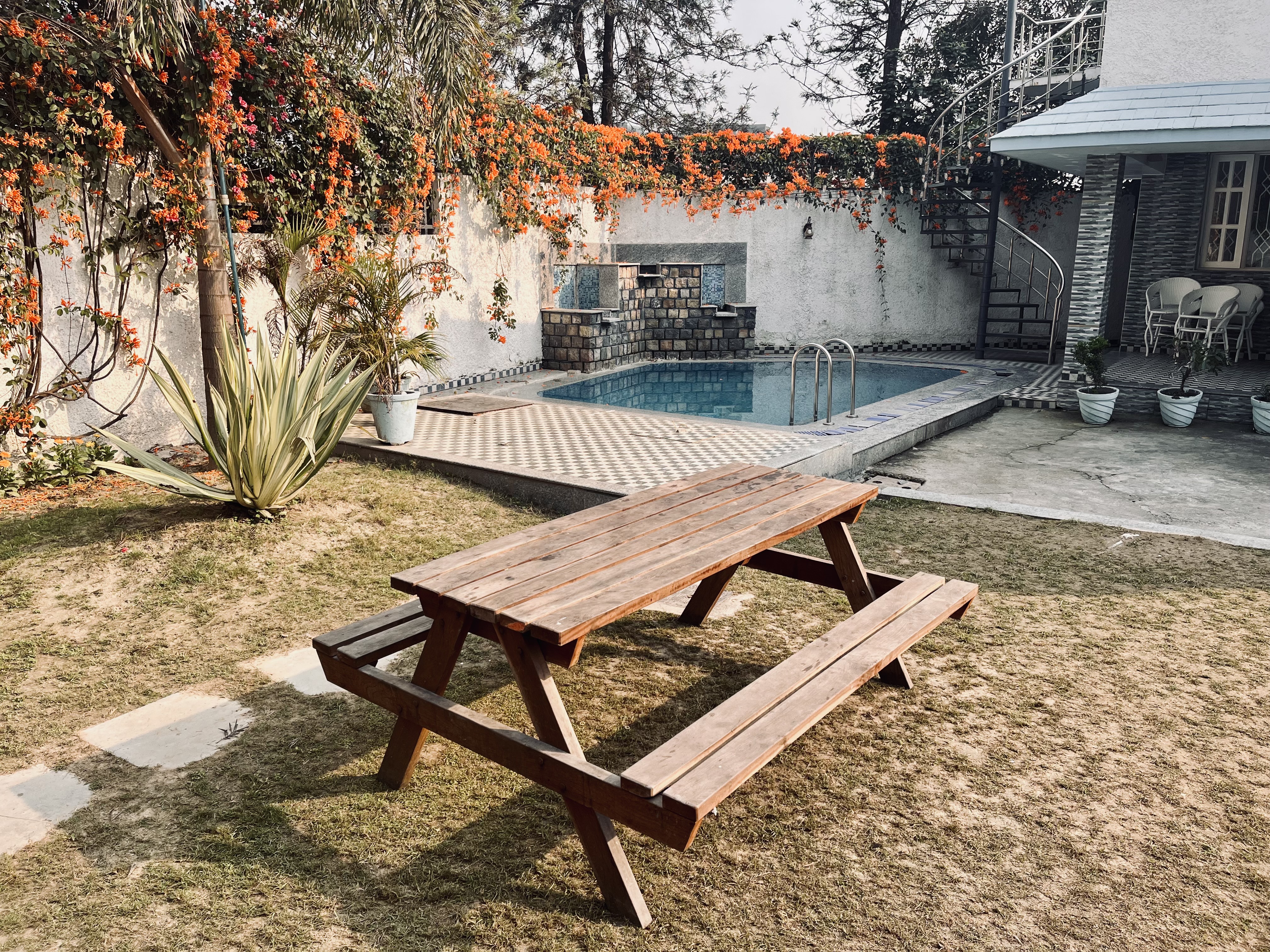 Garden view at AruBhi Cottage forest villa Dehradun